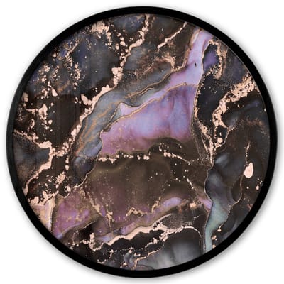 Poster in lijst Rond - Fotolijst 40x40 cm - Posters - Marmer - Goud - Roze - Ronde posterlijst zwart - Decoratie - Wanddecoratie woonkamer - Muurdecoratie slaapkamer