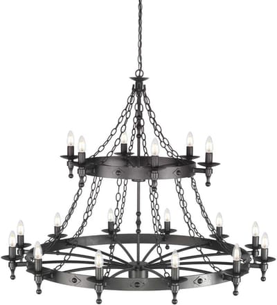 Elstead Lighting LED Kroonluchter | 18X E14 Max 60W | Dimbaar | Graphite Black