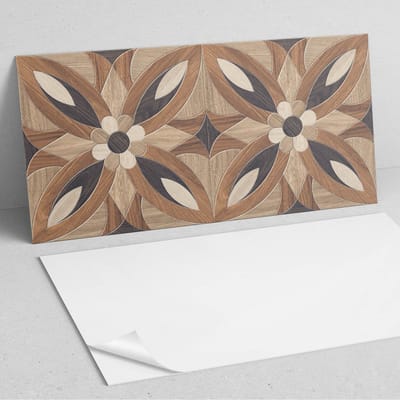 Coloray Wandpanelen Zelfklevend - Bloemenpatroon van hout PVC Wandpaneel - 100 cm x 50 cm - Bruin Wandbekleding Zelfklevend - 1 stuk - Texturen Wandpanelen Zelfklevend - Wandpanelen Keuken - Wandpaneel Badkamer