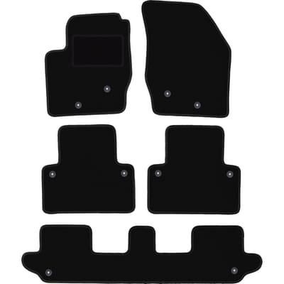 Zwarte velours vloermatten voor: Volvo XC90 I SUV 7-zits (2002-2014)