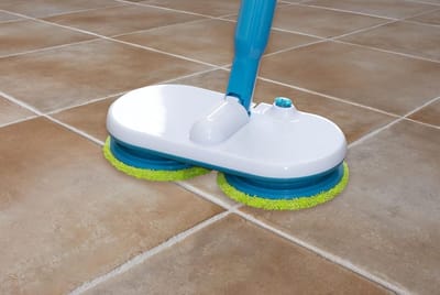 Gemotoriseerde Bezem - Draaibare Dweil - Vloeren Schoonmaken - Dubbele Kop Draait - 127x40x18cm - Blauw Wit Groen