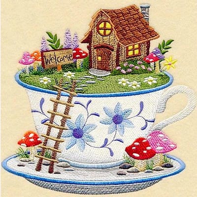 Diamant broderie dessin animé diamant peinture tasse diamant mosaïque maison paysage décor à la maison cadeaux 30X30CM beige