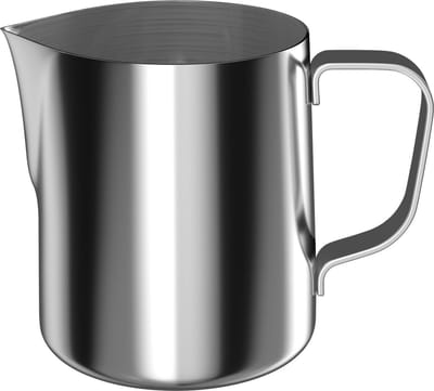 Intirilife Roestvrijstalen Melkkannetje om melk op te schuimen - 350 ml - Baristakan om prachtige patronen te creëren in koffie, cappuccino of warme chocolademelk
