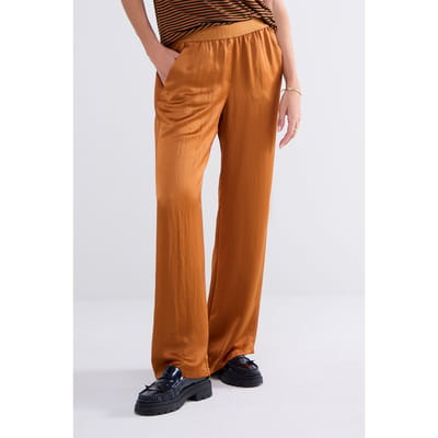 Summum Woman Trousers Heavy Silky Touch Caramel Coffee Size: 38 | Wide-Leg & Flared Pants Outlet | Dames | Bruin