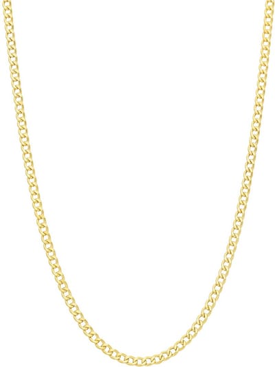 Lucardi Dames Ketting gourmet - 9 karaat - Ketting - Cadeau - 61 cm - Geelgoud