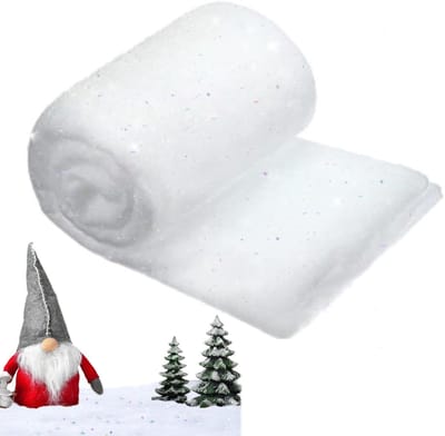 Dailygoods - 2,6 x 9,8 voet kerstsneeuwdekenset, verdikte zachte kunstsneeuwdeken, kunstsneeuwdeken voor binnen, winterwonderland voor kerstversiering