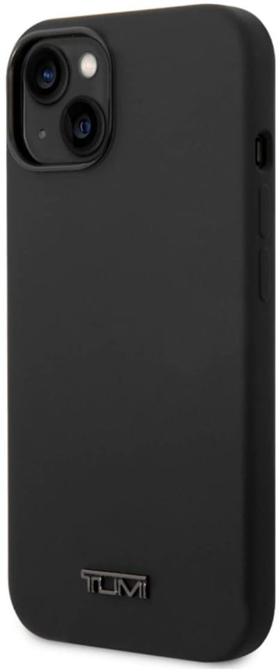 Tumi iPhone 14 Case Cover Silicone Metal Logo Black