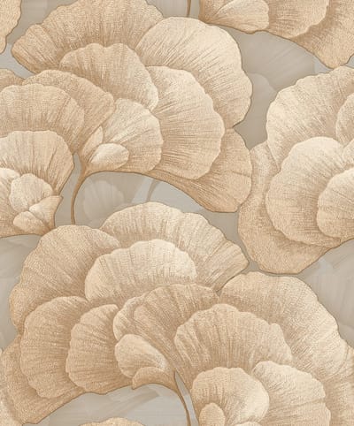 Dutch Wallcoverings - Vliesbehang - Renaissance - Blossom Zandbeige/Beige/ Goud/Groen - RE521014