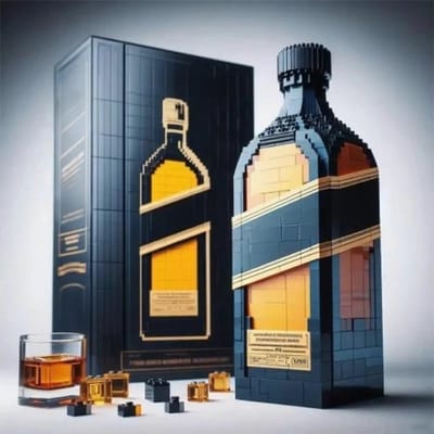 Bouwstenen whiskyfles geïmporteerde wijnfles decoratieset geavanceerd wijn cultureel baksteen speelgoed cadeau geef vrienden 2025 NIEUW NO BOX
