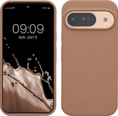 kwmobile hoesje geschikt voor Google Pixel 9 / Pixel 9 Pro case - Siliconen telefoonhoesje - Telefoon beschermhoes - Smartphone cover in cappuccino