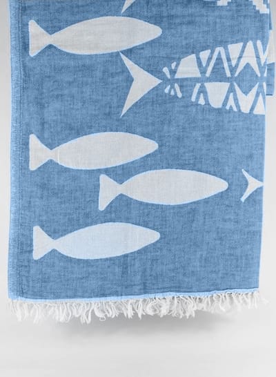 Hierapolis – Turkse hamamdoek – 100x180 cm – katoen – licht & sneldrogend – donker blauw