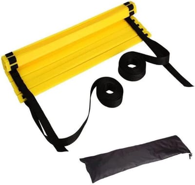 Trainingsladder Set - Snelheidsladder Oefenen - Voetbaltraining Verbeteren - Verstelbare Sporten - 8 12 16 Sporten - Zwart