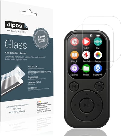 dipos – 2x Pantserfolie geschikt voor Taichaeu 01D MP3-Player | 9H Screenprotector