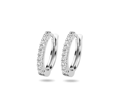 klapoorringen zirkonia zilver gerhodineerd 1333863