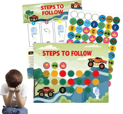 Zindelijkheidstrainer Stickers - Beloningsdiagram - Kinderen Motiveren - Op Beloning Gebaseerd - 63 Stickers - Multicolor