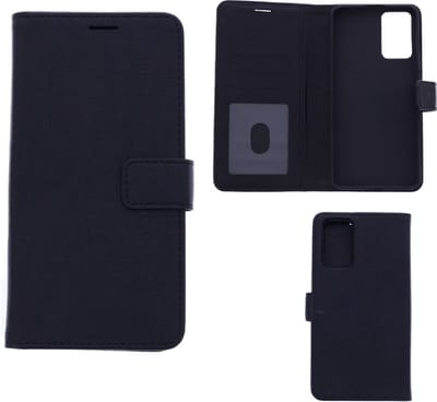 LuxeBass Hoesje geschikt voor Oppo Reno 6 - Boekhoesje met kaartvakken - Zwart gsm hoesje - telefoonhoes - telefoonhoesjes