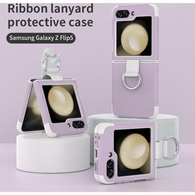 Zachte, valbestendige siliconen telefoonhoes met galvanische coating voor Samsung Galaxy Z Flip 5 Flip5 5G Ring Hard Shell Schokbestendige Cover Galaxy Z Flip 5 gray