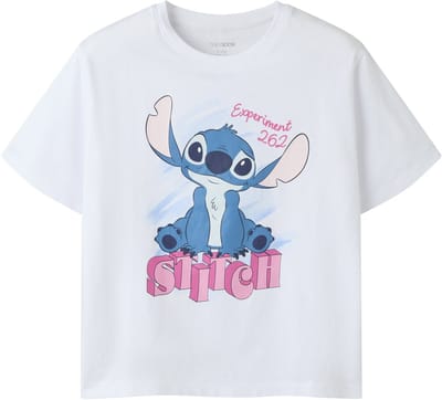 NAME IT - TKFMASRI STITCH SS NREG TOP BOX NOOS WDI - Meisjes - T-shirts