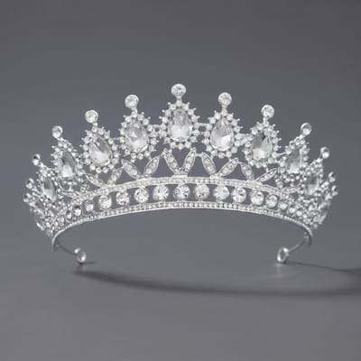 Kroon voor dames-Prinsessenkroon-Diadeem-Kroon-Strass-Elegant en Duurzaam - Geschikt voor Verschillende Gelegenheden-Haarsieraad-Stijl 68