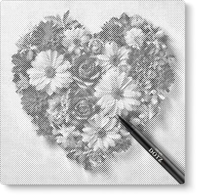 Bloemen Hart | Dot painting | 50x50cm  Meest gekozen | Dot painting | Oh My Dotz | Dots stippen | Diamond painting & Schilderen op nummer alternatief | Happy hobby