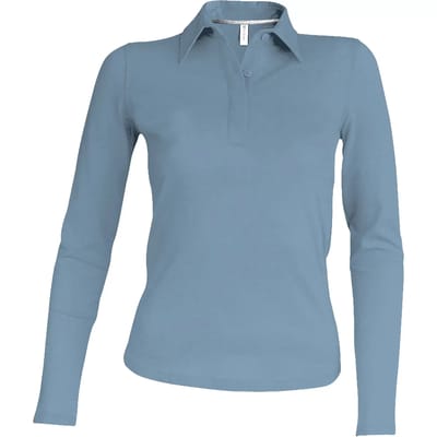 Kariban Damespolo lange mouwen K244 - sky blue - L