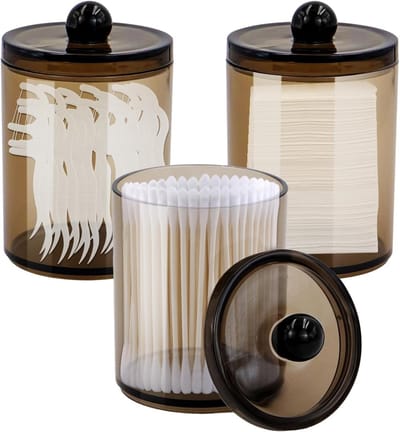 Set van 3 Opbergdozen voor Wattenstaafjes, Wattenpads en Cosmetica - Organisator voor Make-up, Haaraccessoires en Tandfloss