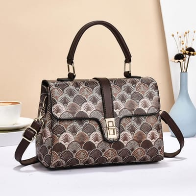 Sac pour femme senior Nouveau Chaud Classique Imprimé Petit Sac Carré avec Sac Bandoulière Simple Décontracté Tendance . gray