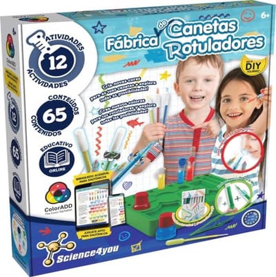 Viltstiftfabriek voor Kinderen – Creatieve Doe-het-zelfset met 65 Inhoud, Wasbare Markers en 12 Experimenten, Perfect Cadeau voor Jongens en Meisjes van 6 tot 8 Jaar