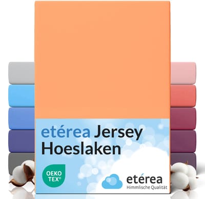 etérea Jersey Hoeslaken 80x200 cm Oekotex Made in Green - 100% katoen - Perzik