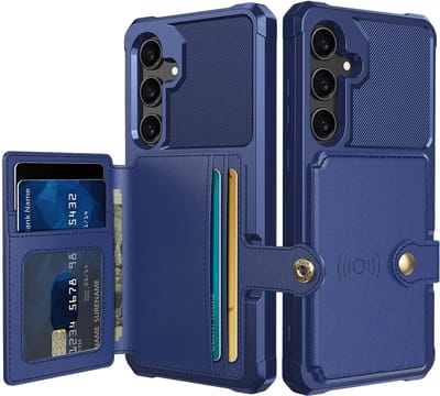 Portemonnee Hoesje Geschikt voor Samsung Galaxy A37 - Back Cover met Pasjeshouder - Telefoonhoesje voor Pinpas - Kaarthouder op Achterkant - Case met Magneet Blauw