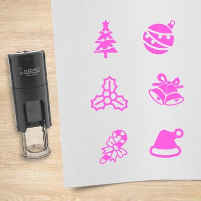 CombiCraft stempelset Kerst roze met 6 stempels