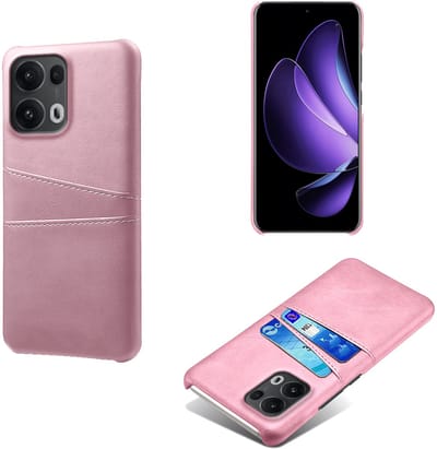 Backcover met Opbergvakjes + PMMA Screenprotector voor OPPO Reno 14 / Reno 13 _ Roze Goud