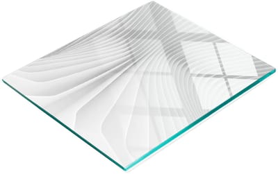 Decoratieve glazen snijplank met abstracte lijnen, 60x52 cm