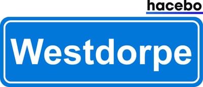 Hacebo - Plaatsnaam Sticker - 29x10 CM - Westdorpe sticker - Verkeersborden sticker - grappige cadeaus - Westdorpe