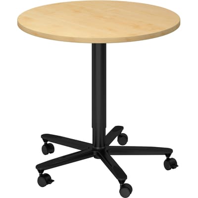 Vergadertafel | Beuken/Chroom | Ã˜ 80 x 72-114 cm | Bistro 80R D