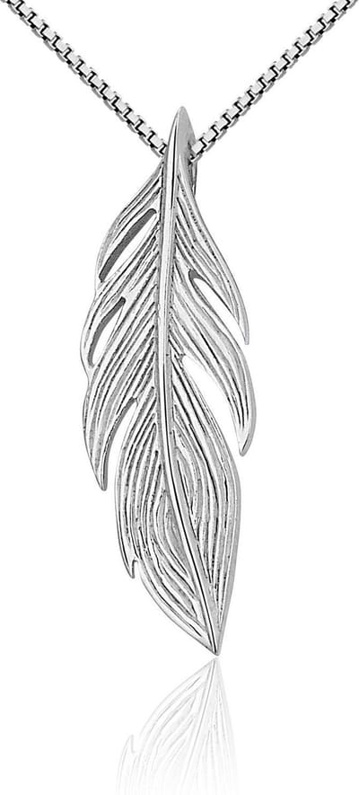 Montebello Ketting Beno - 925 Zilver Gerhodineed - Veer - 25x8mm - 45cm