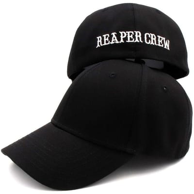 Casquette de baseball Reaper Crew Mode Coton Lettres Brodées Chapeau à visière décontracté Chapeau Hip Hop confortable Femmes Hommes black