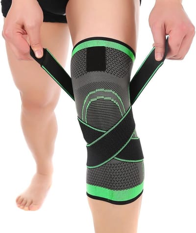 Kniecompressiesleeve voor heren en dames, kniebrace voor sport, gewichtheffen en fitness, XL maat