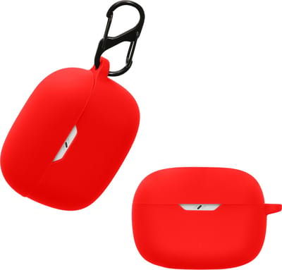 kwmobile Hoes geschikt voor JBL Wave Beam / Beam 2 / Wave 200TWS - Siliconen cover voor oordopjes in rood