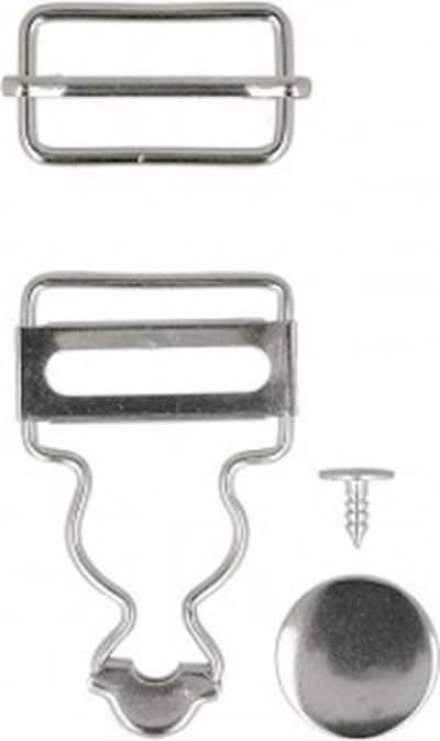 Mediac tuinbroekgesp 25mm zilverkleurig