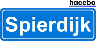 Hacebo - Plaatsnaam Sticker - 29x10 CM - Spierdijk sticker - Verkeersborden sticker - grappige cadeaus - Spierdijk