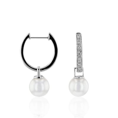 Luna-Pearls - 312.0956 - Hoepels - 750/-Geel goud met Zuidzee gekweekte parel en Diamanten