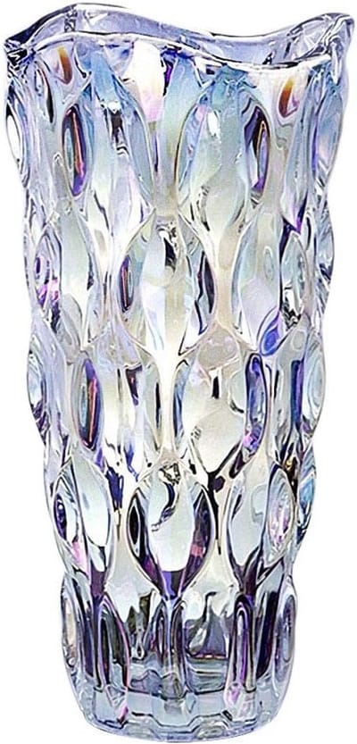 Kleurrijke glazen vaas van 30 cm voor bloemen, decoratie en interieurstyling