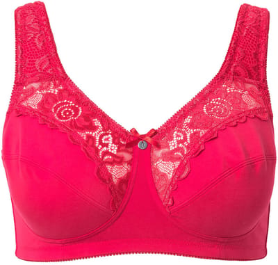 Ulla Popken - Dames - Kelly steun beha kant zonder beugel - Magenta - Maat 95C