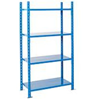 Legbordstelling-basissectie, m. 4 legborden van plaatstaal, B 1010 x D 500 x H 2000 mm