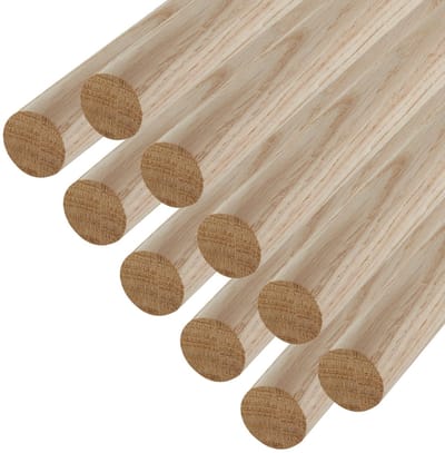 10 stuks SOTECH eiken ronde stokken glad Ø30 x 500 mm ronde houten stokken voor knutselwerk of als kapstok