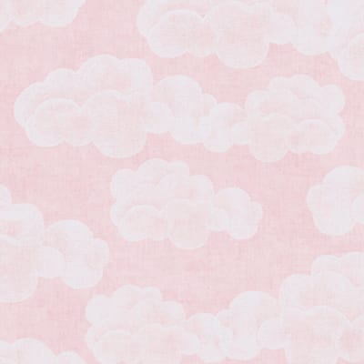 Kinderbehang Profhome 771432-GU vliesbehang glad met wolken mat roze crèmewit 5,33 m2