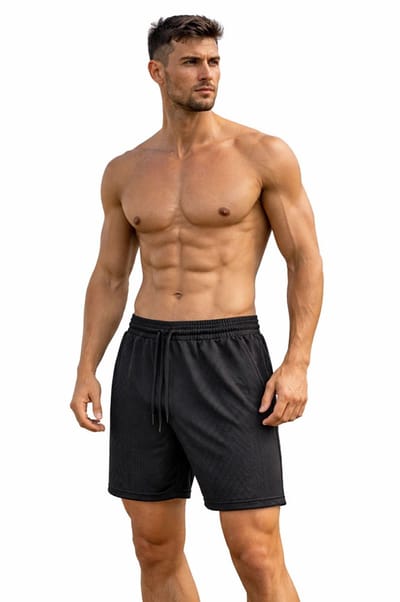 Korte luchtige broek - Zomer - Mode - Stretch - Sportief - Zwart - Short