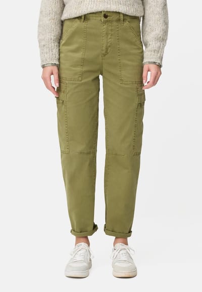 camel active Cargobroek gemaakt van katoenmix - Maat womenswear-33/30 - Olijf