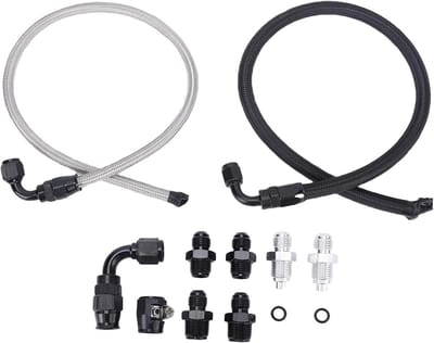 Power Steering Pomp Slang Kit 25 Inch Vervanging voor C10 LS Swap met Type 2 Drukbestendige RVS Weving en Hoge Kwaliteit Slangen